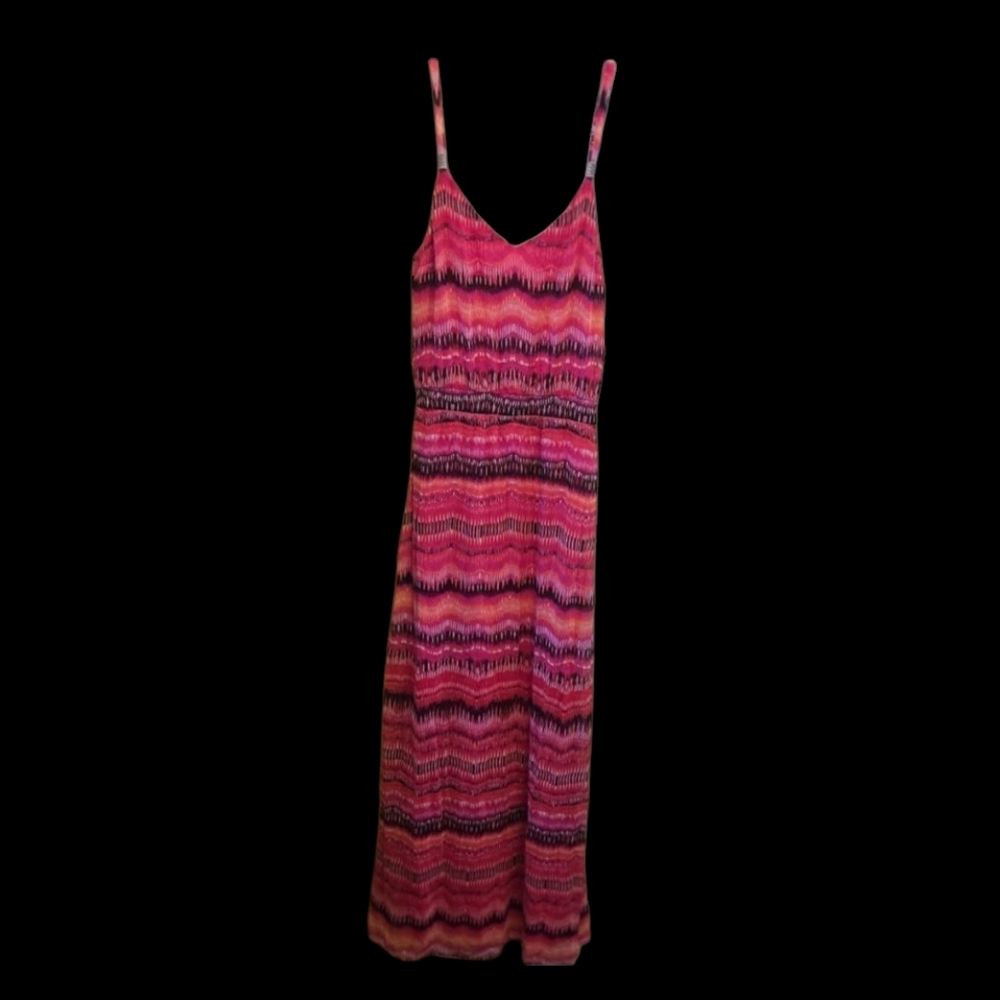 White House Black Market Womens Pink Striped Gathered Waist Maxi Dress